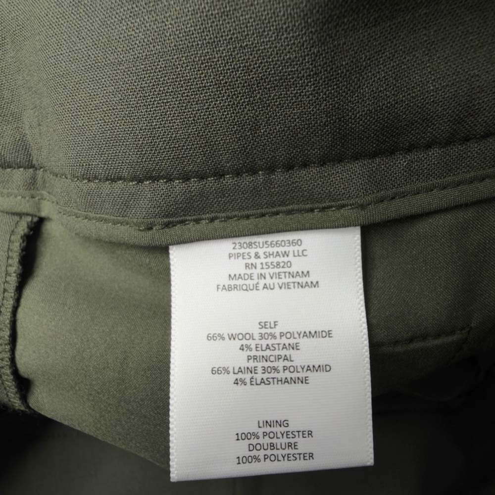 Veronica Beard Arte High Rise Cropped Wool Blend Pants Olive Size 12 - Picture 9 of 13